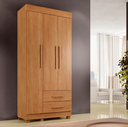 Ver imagem 1 de Guarda Roupa Solteiro 3 Portas 2 Gavetas com Pés 86cm Copacabana Cinamomo - Benetil