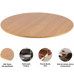 Mesa de Jantar Leda Base Metal 100cm Redonda Mdf Ttx - 5