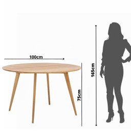 Mesa de Jantar Leda Base Metal 100cm Redonda Mdf Ttx - 4