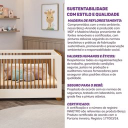 Berço Evolutivo 2 em 1 com Grades Palito em Madeira Maciça Baby Ananda Casatema - 8