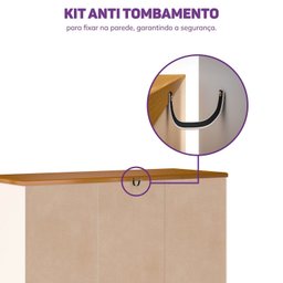 Cômoda 5 Gavetas 1 Porta com Tampo em Madeira Maciça Baby Ananda Casatema - 8