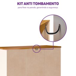Cômoda 5 Gavetas 1 Porta com Tampo em Madeira Maciça Baby Ananda Casatema - 9