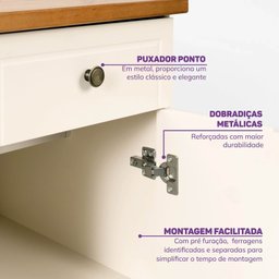 Cômoda 5 Gavetas 1 Porta com Tampo em Madeira Maciça Baby Ananda Casatema - 7