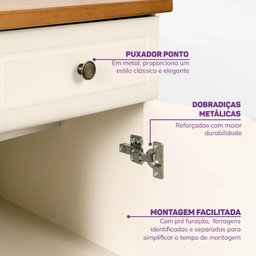 Cômoda 5 Gavetas 1 Porta com Tampo em Madeira Maciça Baby Ananda Casatema - 8