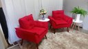 Ver imagem 2 de Kit 02 Poltrona Decorativa Opala Suede Vermelho -pandora Decor