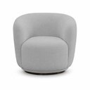 Ver imagem 2 de Poltrona Decorativa Sala de Estar Melissa Giratória Linho Cinza M1 - Monari Design