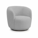 Ver imagem 7 de Poltrona Decorativa Sala de Estar Melissa Giratória Linho Cinza M1 - Monari Design