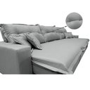 Ver imagem 4 de Sofá Retrátil e Reclinável 3.82m com Molas Ensacadas Cama inBox Prime Tecido Linho Cinza Claro