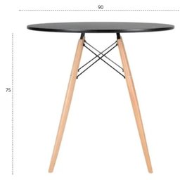 Mesa Cozinha Eames Eiffel 90cm Redonda Madeira Mdf Tx - 3