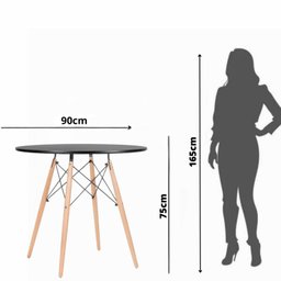 Mesa Cozinha Eames Eiffel 90cm Redonda Madeira Mdf Tx - 4