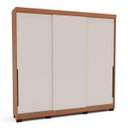 Ver imagem 2 de Roupeiro Madri 3 Portas de Correr 4 Gavetas 217x213cm Creme/Freijó 250704