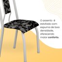 Ver imagem 4 de Kit com 04 Cadeiras 105cm x 50cm x 41cm Fortaleza Branco/Floral Preto