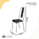 Ver imagem 3 de Kit com 04 Cadeiras 105cm x 50cm x 41cm Fortaleza Branco/Floral Preto