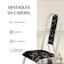 Ver imagem 6 de Kit com 04 Cadeiras 105cm x 50cm x 41cm Fortaleza Branco/Floral Preto