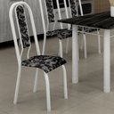 Ver imagem 2 de Kit com 04 Cadeiras 105cm x 50cm x 41cm Fortaleza Branco/Floral Preto