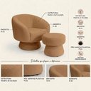 Ver imagem 3 de Poltrona Decorativa Fixa com Puff Liz Bouclé Terracota - Nexta Casa