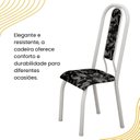 Ver imagem 5 de Kit com 06 Cadeiras 105x50cm Fortaleza Branco/Floral Preto