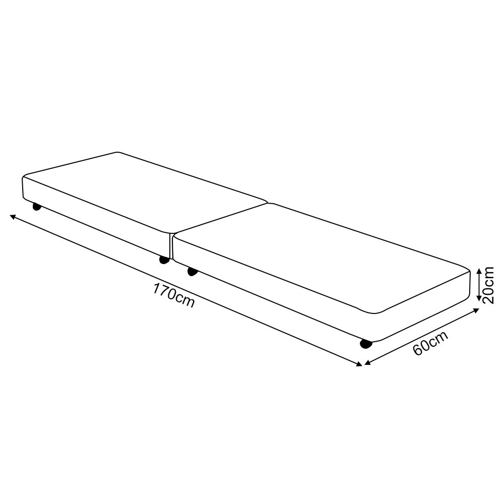 Cama Dobrável Portátil 1,70x60cm com Colchão Pés de Madeira Marrom - 5