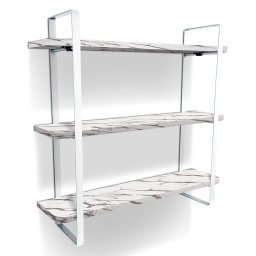 Prateleira Tripla Nicho Hone Modelo Industrial Decoração Casa 60x15 Branca/Vulcano - 1