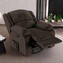 Ver imagem 1 de Poltrona do Papai Reclinável Sala de Cinema Madrid Glider Manual Giratória Massagem USB PU Marrom G2