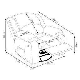 Poltrona do Papai Reclinável Sala de Cinema Madrid Glider Manual Giratória Massagem USB PU Marrom G2 - 4