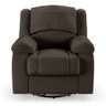Poltrona do Papai Reclinável Sala de Cinema Madrid Glider Manual Giratória Massagem USB PU Marrom G2 - 2