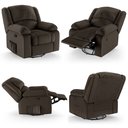 Ver imagem 7 de Poltrona do Papai Reclinável Sala de Cinema Madrid Glider Manual Giratória Massagem USB PU Marrom G2