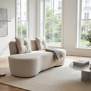 Ver imagem 1 de Sofá 3 Lugares Orgânico Curvo Madrid 180cm Bouclé Bege