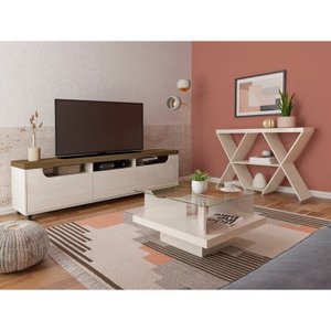 Kit para Sala de Estar Rack e Mesa de Centro e Aparador Saturno
