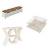 Kit para Sala de Estar Rack e Mesa de Centro e Aparador Saturno - 2