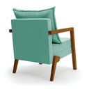 Ver imagem 5 de Poltrona Alice Suede Base De Madeira Cor Azul Turquesa