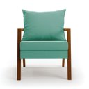 Ver imagem 7 de Poltrona Alice Suede Base De Madeira Cor Azul Turquesa