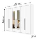 Ver imagem 2 de Guarda-Roupa Casal com Espelho, 6 Portas e 6 Gavetas da Vinci Plus D'Doro Móveis - Branco D'Doro