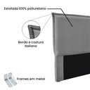 Ver imagem 4 de Cabeceira Viena Linho para Cama de Casal 1,40 Bz Home Decor Cinza-Escuro