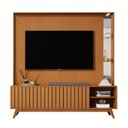 Ver imagem 3 de Estante Home Theater para TV até 75 Polegadas Ripado com LED e Espelho 100% MDF e Pés em Madeira Maciça 190,5CMX179CM Linha Açaí Marrom