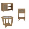 Kit para Sala de Estar Rack e Mesa de Centro e Mesa de Lateral de Apoio Sampa - 2