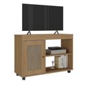 Ver imagem 5 de Kit para Sala de Estar Rack e Mesa de Centro e Mesa de Lateral de Apoio Sampa Marrom 100% MDF