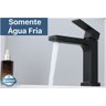 Torneira Água Fria em Metal Preto Fosco Quadrada Baixa de Bancada - 2
