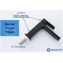 Ver imagem 7 de Torneira Água Fria em Metal Preto Fosco Quadrada Baixa de Bancada