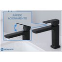 Ver mais imagens de Torneira Água Fria em Metal Preto Fosco Quadrada Baixa de Bancada