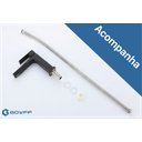 Ver imagem 5 de Torneira Água Fria em Metal Preto Fosco Quadrada Baixa de Bancada