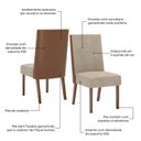 Ver imagem 3 de Kit com 02 Cadeiras de Jantar Anne 47cm Marrom/Nature/Caramelo/Creme