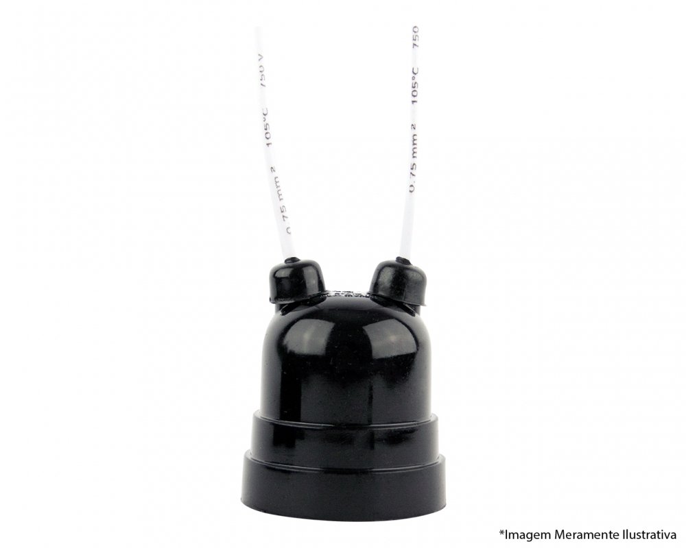 Soquete Pendente C/rabicho Termoplast Preto 43.0it C/10pcs
