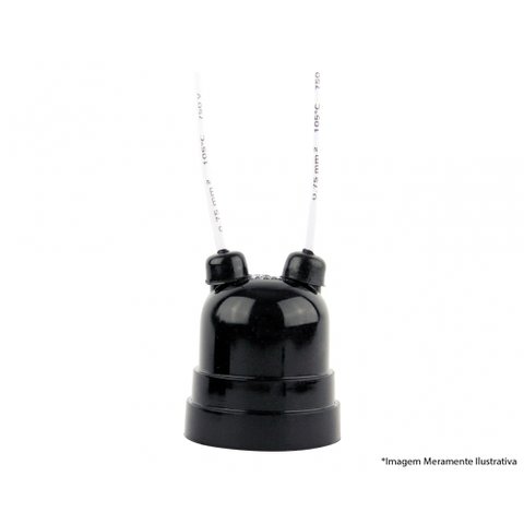 Soquete Pendente C/rabicho Termoplast Preto 43.0it C/10pcs