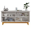 Ver mais imagens de Buffet para Sala de Jantar 4 Portas com Pés de Madeira Maciça Suécia Off White/Nevaska/Cerejeira