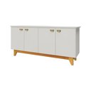 Ver imagem 2 de Buffet para Sala de Jantar 4 Portas com Pés de Madeira Maciça Suécia Off White/Nevaska/Cerejeira
