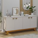 Ver imagem 1 de Buffet para Sala de Jantar 4 Portas com Pés de Madeira Maciça Suécia