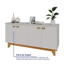 Ver imagem 6 de Buffet para Sala de Jantar 4 Portas com Pés de Madeira Maciça Suécia Off White/Nevaska/Cerejeira