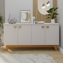 Ver imagem 2 de Buffet para Sala de Jantar 4 Portas com Pés de Madeira Maciça Suécia