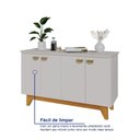 Ver imagem 7 de Buffet para Sala de Jantar 4 Portas com Pés de Madeira Maciça Suécia Off White/Nevaska/Cerejeira